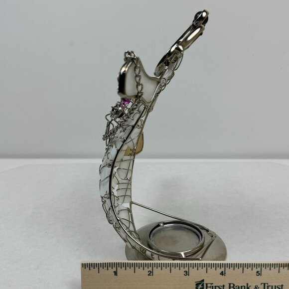 Vintage Halloween Stained Glass Ghost Candle Holder Boo Sign Chains 8.5" - Picture 12 of 12